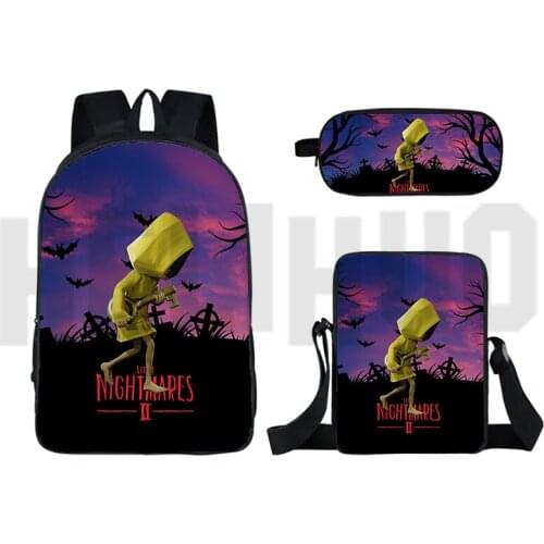 Children Cartoon Large Rucksack 3D Little Nightmares 2 Backpack Kids Kindergarten School Bag Toddler Waterproof Daily Knapsack