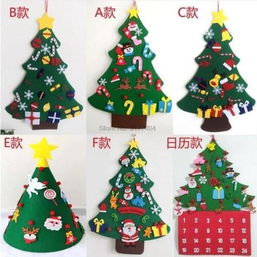 DHL 100set Felt Christmas Tree Christmas Tree Christmas Pendant Children DIY Craft Toys