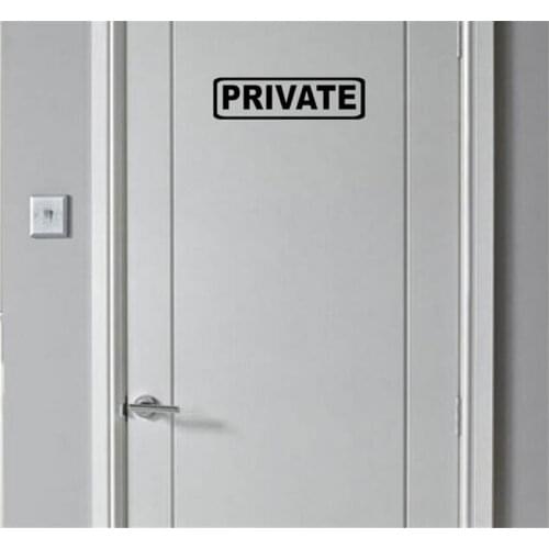 Interesting PRIVATE Door Sticker Decoration Wall Decal Black Styling