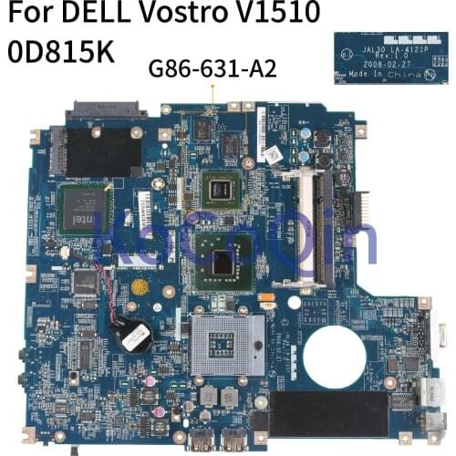 KoCoQin laptop Motherboard For DELL Vostro 1510 V1510 CN-0D815K 0D815K G86-631-A2 PM965 Mainboard