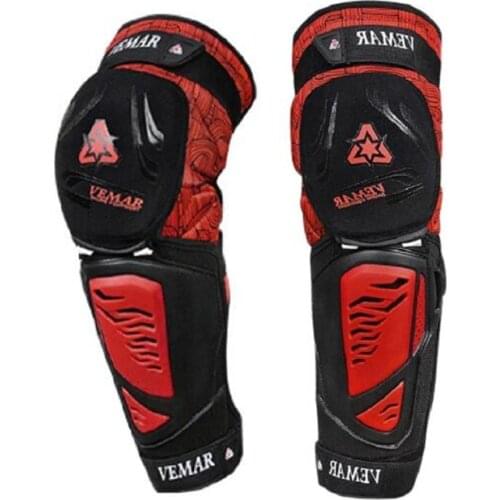 Red Motorcycle Knee Pads Aramid Motorbike Moto Motocross Equipment Motos Gurads Body Armor Gears Knee Pads Four Seasons For Man