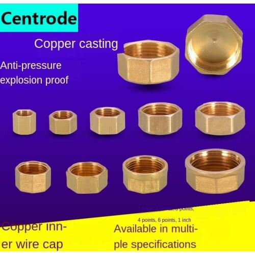 Copper Inner Wire Plug 1/2IN Outer Wire Water Pipe Plug Cap Pipe Plug 3/8IN Bulky Wire Plug 1 Inch Copper Plug Quad Pipe