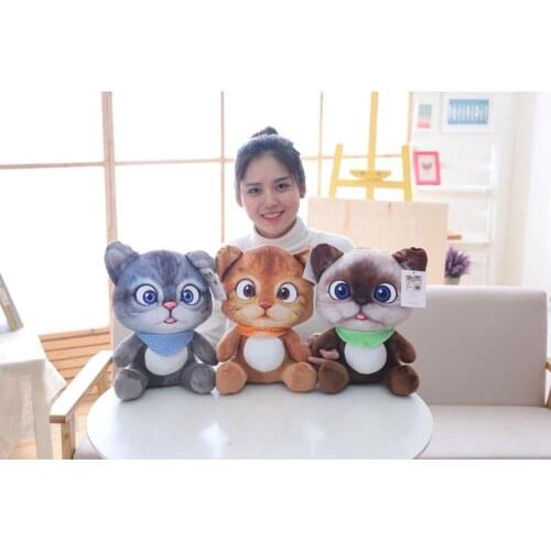 20cm cute soft 3D simulation stuffed cat toys Double-side seat soft pillow cushion kawaii plush animals cat dolls toys gifts