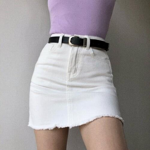 WOMENGAGA A-line Mini Skirt For 2021 Girls In Summer Purple Hot Sexy Korean Women Denim Skirts Boho US Europe Harajuku 65LE