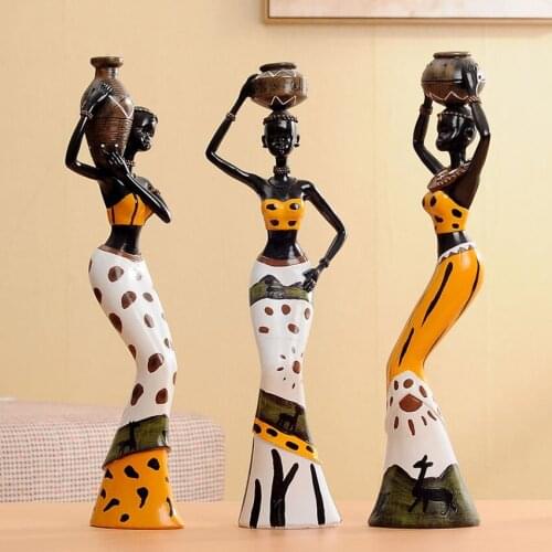 Fashion resin doll Carving Handicraft Furnishing Art African characters Decoration Home decor Desktop Arts and Crafts