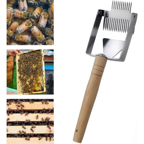 Beekeeping Uncapping Honey Knife 17 Pin Stainless Steel Double-headed Slider Fork Bee Tools Honeycomb Scraper For Beekeeper