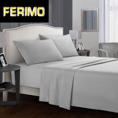 Solid color Bed sheet sets Flat Sheet+Fitted Sheet+Pillowcase Queen/ King Size 15 Colors Soft comfortable Bedding Set25