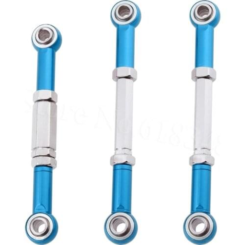 3pcs-pack RC Upgrade Parts Front Aluminum Steering Linkage Rod Turnbuckle For FS Racing 1/10 Monster Truck 53633 51805 51806