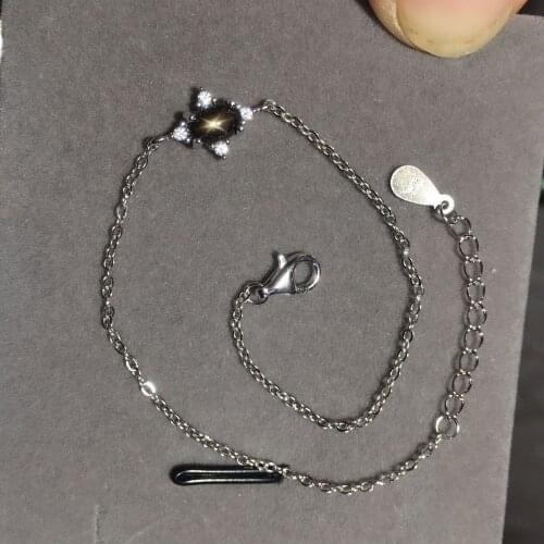 Natural black Star Sapphire pendant S925 silver Natural gemstone Pendant Necklace grace Lovely PigHead girl party gift jewelry