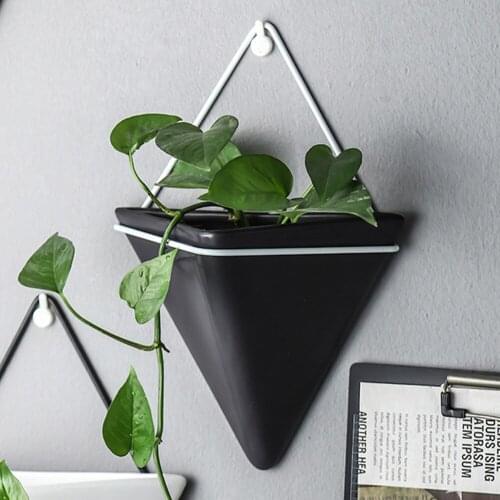 Simple Container Iron Vases Ceramic Self Water-Absorbing Planter Nordic Succulent Plant Wall Mounted Flowerpot A1