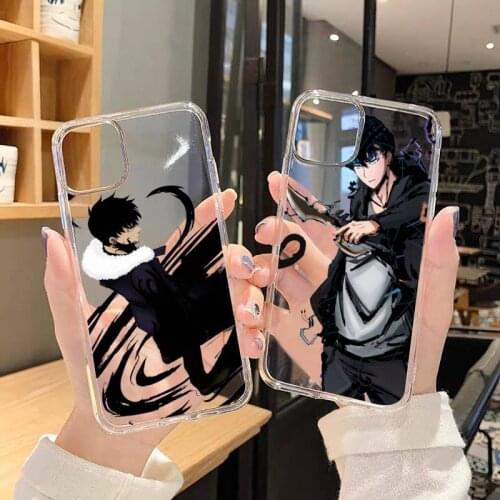 Comics solo leveling cool Sung Jin-Woo Phone Cases Transparent for iPhone 6 7 8 11 12 s mini pro X XS XR MAX Plus SE cover funda