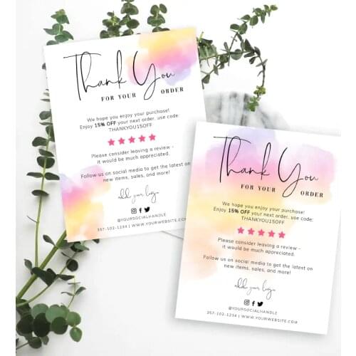Multi Color Ink Splash Thank You Card
