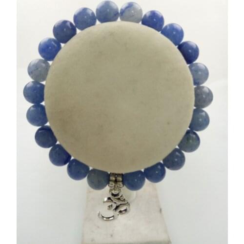 8MM Blue Aventurine bracelet 3D pendant Fashion bracelets yoga bracelets men and women Blue Aventurine beads mala bracelet bead