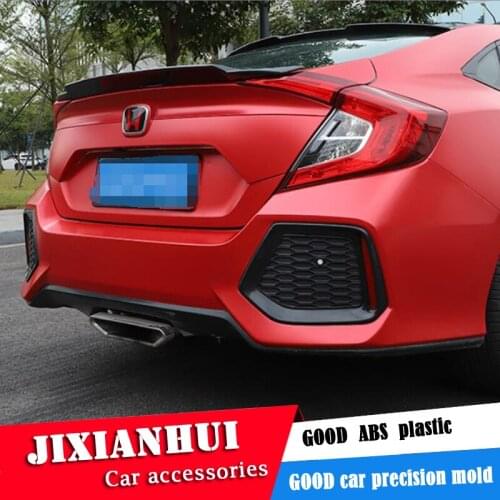 For Civic Spoiler 2016-2018 Civic YF Spoiler ABS Material Car Rear Wing Primer Color Rear Spoiler For Honda Civic Spoiler