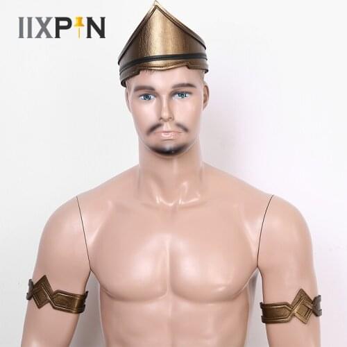 Medieval Viking Vintage Faux Leather Headband And Arm Guards Halloween Cosplay Costume Accessories Easter Masquerade Party Props
