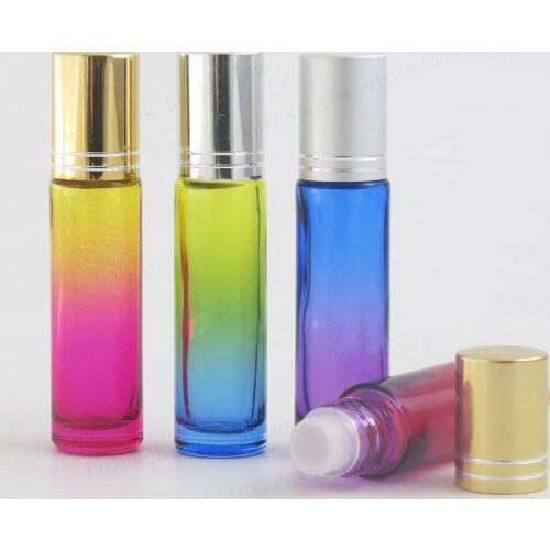 300 x 10ml Outdoors Small Gradient color roll on Glass bottles for essential oils refillable perfum bottle deodorant containers