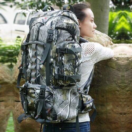 Tactical Backpack Mountaineering Bag Military Enthusiasts Camouflage Leaves Outdoor Hunting Big Capacity Backpack Hiking Unisex