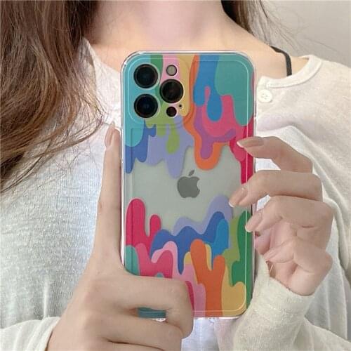 3D Art Painting Colorful Phone Case For iPhone 12 11 Pro Max Mini X XS XR 7 8 Plus SE 2020 Ultra Thin Silicone Transparent Cover