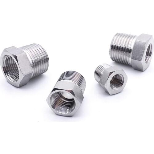 High Pressure 1/8" 1/4" 3/8" 1/2" 3/4" 1" BSP Male Female Reudcer Bushing 304 Stainless Pipe Fitting Connector Water Gas Propane