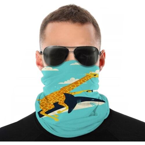 Funny Shark Scarves Neck Face Mask Men Women Fashion Tube Scarf Neck Bandanas Versatility Headband Biking Camping