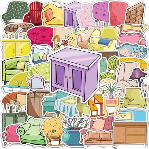 10/30/50 Pcs Cartoon Ins Furniture Sofa Chair Poster Stickers Fridge Phone Laptop Luggage Wall Notebook Graffiti Kids Toys Gifts