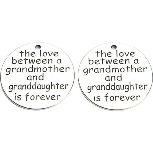 10 Pieces/Lot 25mm letter printed the love between mother father son daugther is forever massage pendant charm for jewelry