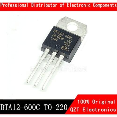 10pcs/lot BTA12-600C TO220 BTA12-600 TO-220 12-600C BTA12 Triacs 12 Amp 600 Volt new original In Stock