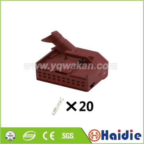 2sets auto 20pin VW gateway computer controller plug wiring cable plug unsealed connector 1534110-2