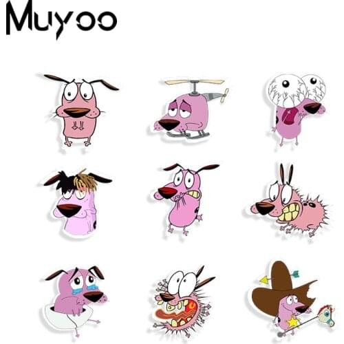 2019 New Funny little Courage dog Acrylic Brooch Epoxy Brooches Pin The Cowardly Dog Bag Clothing Accessories