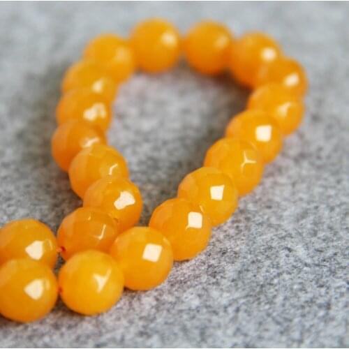 2021 New For Necklace&Bracelet 12mm Natural Yellow Turkey Chalcedony Beads Round DIY Loose Beads 15inch Hand Made Jewelry Making