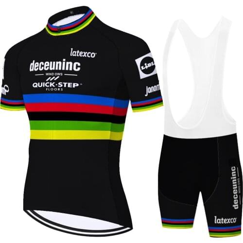 2019 Quickstep men cycling set Bike jersey Quick Dry Bicycle clothes mens summer team Cycling Jerseys 12D bike shorts set