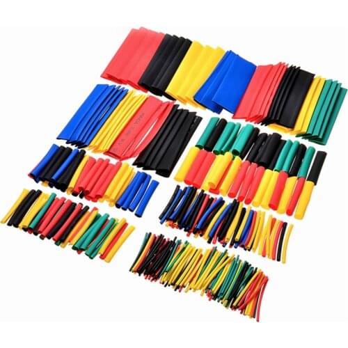 328Pcs/set Sleeving Wrap Wire Car Electrical Shrinkable Cable Tube kits Heat Shrink Tube Tubing Polyolefin 8 Sizes Mixed Color