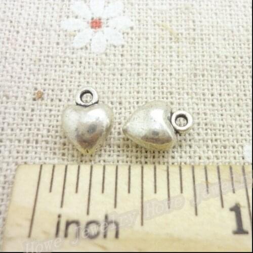 40 pcs love Heart Charms Pendant Tibetan silver Zinc Alloy Fit Bracelet Necklace DIY Metal Jewelry Findings