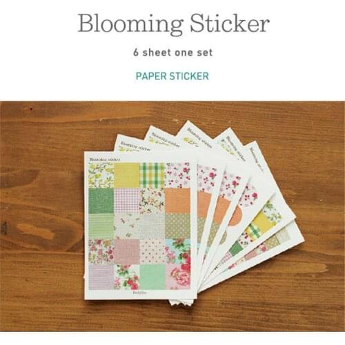 6pcs/pack NEW Flowers Blooming Sticker Cute DIY Note Sticker Decoration Label Multifunction Stickers Scrapbooking