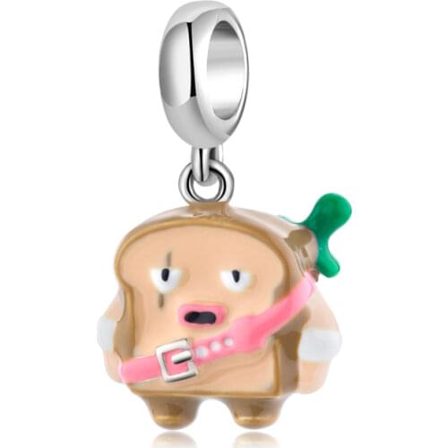 AGATA Original Jewelry Animal City Bread Robber 925 Sterling Silver charms pendant Fine Enamel DIY Beads for Pandora Bracelet