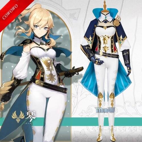 Anime!Genshin Impact Jean Gunnhildr Mondstadt Game Suit Lovely Uniform Cosplay Costume Halloween Party Outfit For Women 2021 NEW
