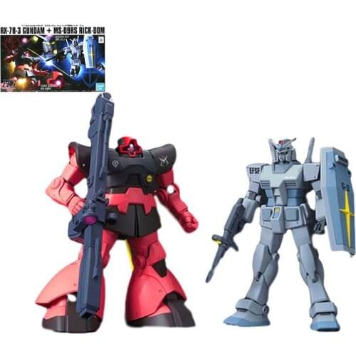 BANDAI HG 1/144 RX78-3 GUNDAM MS-09RS Rick-Dom Model Kids Assembled Toy Robot Anime Action Figure Collections Gifts For Children