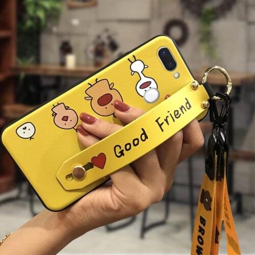 Wristband Lanyard Phone Case For OPPO R15 Pro For Girls Cute Dirt-resistant Anti-dust Wrist Strap