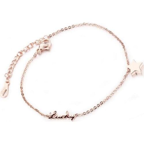 Simple fashion chains rose gold stars foot chain rose gold Stainless steel anklets
