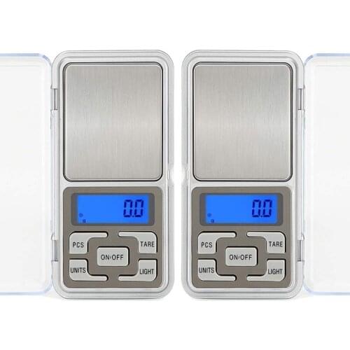 2 Pcs Digital Scale,Pocket Scale,LED Backlight Display,500G-0.01G for Kitchen,Jewellery,Drug,Tea,Yeast,Coffee(Silver)