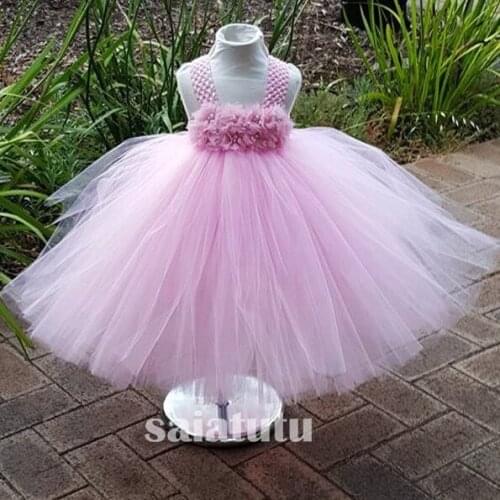 Girls petal Princess photograph Kids princess girl Wedding TUTU Ball Gown Children Prom Birthday Party Children Dress cloth UK