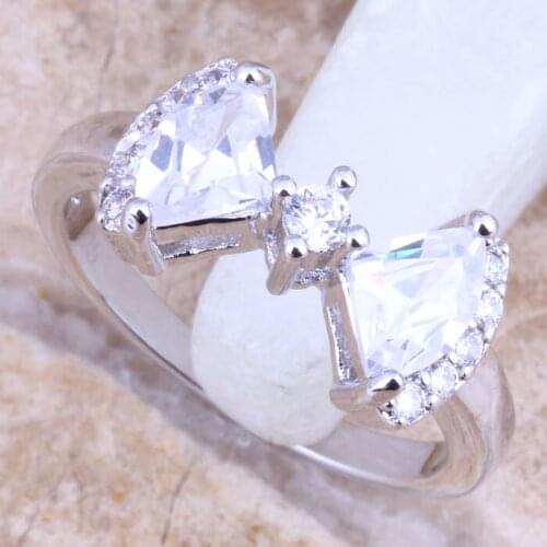 Heavenly White CZ Silver Plated Ring Size 6 / 7 / 8 / 9 / 10 R1532