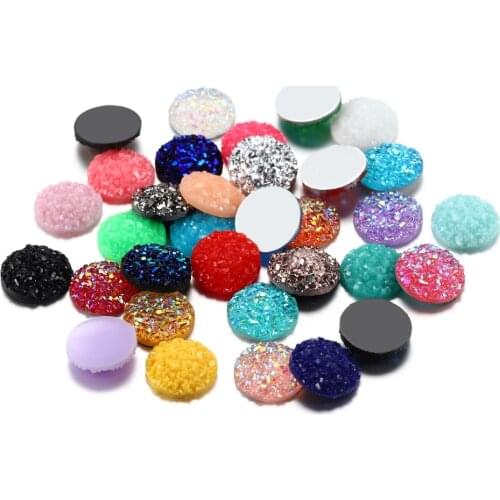 30Pcs/Lot 12mm Mix Colors Bumpy Shape Round Resin Cabochons DIY For Pendants Earring Epoxy Jewelry Making Finding Supplies Craft