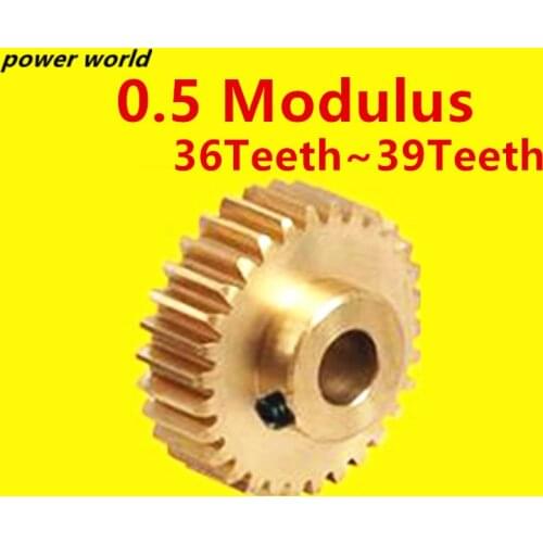 Convex Station Copper 0.5 Modulus 36T-39T Spur Gear Small Modulus Gear Rack Mini Motor Accessories Precision Model