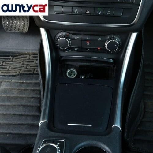 Matt ABS Chrome Center Console Strips Trim For Mercedes Benz A/GLA/CLA Class C117 W117 2012-2017 AMG Car Styling Accessory 2pcs