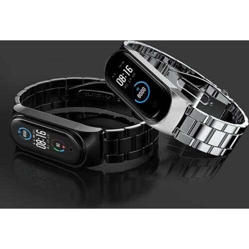FGCLSY Strap For Xiaomi Mi Band 3 4 Metal Bracelet Stainless Steel band for Mi Band 4 3 Strap Wristbands