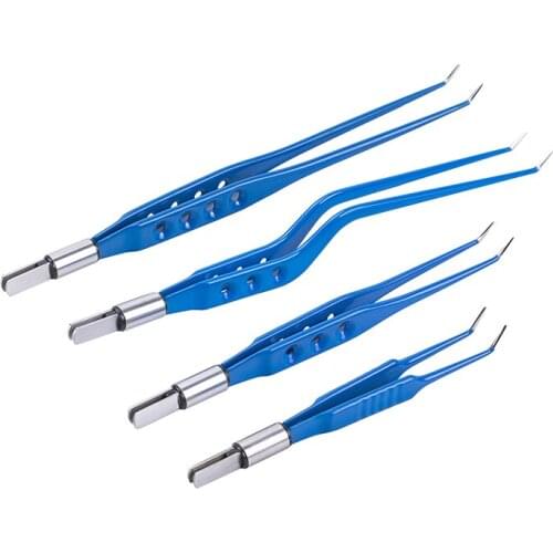 Reusable Medical Bipolar Forceps Straight Shape Medical Bipolar Coagulation Forceps For Neurosurgery