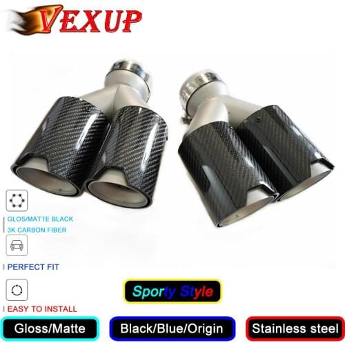 Top Quality 1Pcs Carbon Fiber Sand-blasted Steel Muffler Tip Exhaust Tip for BMW All Series Exhaust Pipe Modification Nozzle
