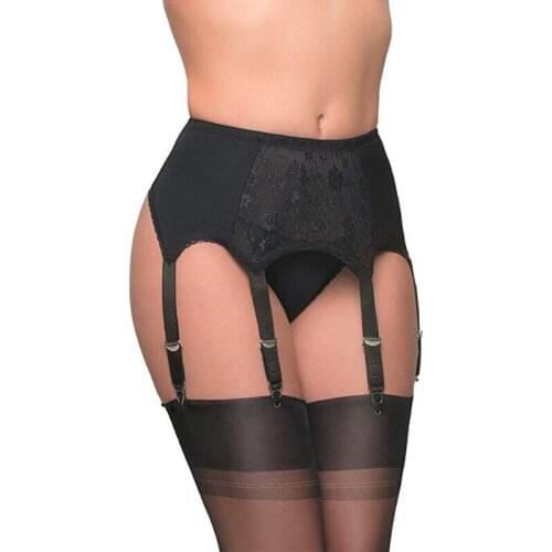 New Sexy Vintage High Waist Lace 6-claw Garter Belt Female Underwear Garters Mesh Stocking suspenders Without Panties