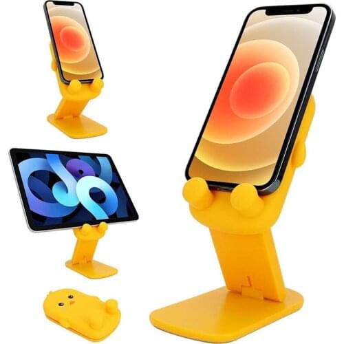 New Arrival Kawaii Cute Foldable Adjustable Cartoon Animal Cell Phone Holder for Desk Portable Universal Desk Laptop Phone Stand